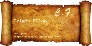 Czigán Fülöp névjegykártya
